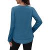 imageXIEERDUO Womens Workout Tops Long Sleeve Quick Dry UPF 50 Sun Protection Shirts for Hiking Running S3XL08 Green Blue