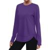 imageXIEERDUO Womens Workout Tops Long Sleeve Quick Dry UPF 50 Sun Protection Shirts for Hiking Running S3XL11 Purple