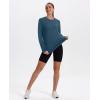 imageXIEERDUO Womens Workout Tops Long Sleeve Quick Dry UPF 50 Sun Protection Shirts for Hiking Running S3XL12 Dark Green Blue