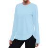imageXIEERDUO Womens Workout Tops Long Sleeve Quick Dry UPF 50 Sun Protection Shirts for Hiking Running S3XL13 Baby Blue
