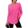 imageXIEERDUO Womens Workout Tops Long Sleeve Quick Dry UPF 50 Sun Protection Shirts for Hiking Running S3XL15 Hot Pink