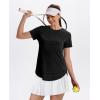 imageWomens Workout Tops Short Sleeve Shirts with Sun Protection UPF 50 Quick Dry Outfits for Hiking Running S3XL02 Black
