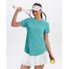 imageWomens Workout Tops Short Sleeve Shirts with Sun Protection UPF 50 Quick Dry Outfits for Hiking Running S3XL03 Aqua