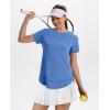 imageWomens Workout Tops Short Sleeve Shirts with Sun Protection UPF 50 Quick Dry Outfits for Hiking Running S3XL04 Blue