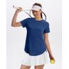 imageWomens Workout Tops Short Sleeve Shirts with Sun Protection UPF 50 Quick Dry Outfits for Hiking Running S3XL05 Navy Blue