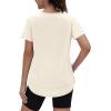 imageWomens Workout Tops Short Sleeve Shirts with Sun Protection UPF 50 Quick Dry Outfits for Hiking Running S3XL07 Cream White