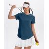 imageWomens Workout Tops Short Sleeve Shirts with Sun Protection UPF 50 Quick Dry Outfits for Hiking Running S3XL09 Dark Blue