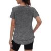 imageWomens Workout Tops Short Sleeve Shirts with Sun Protection UPF 50 Quick Dry Outfits for Hiking Running S3XL11 Dark Grey