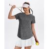 imageWomens Workout Tops Short Sleeve Shirts with Sun Protection UPF 50 Quick Dry Outfits for Hiking Running S3XL11 Dark Grey