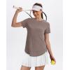 imageWomens Workout Tops Short Sleeve Shirts with Sun Protection UPF 50 Quick Dry Outfits for Hiking Running S3XL16 Brown