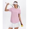 imageWomens Workout Tops Short Sleeve Shirts with Sun Protection UPF 50 Quick Dry Outfits for Hiking Running S3XL17 Peach Pink
