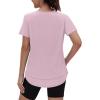 imageWomens Workout Tops Short Sleeve Shirts with Sun Protection UPF 50 Quick Dry Outfits for Hiking Running S3XL17 Peach Pink