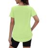 imageWomens Workout Tops Short Sleeve Shirts with Sun Protection UPF 50 Quick Dry Outfits for Hiking Running S3XL20 Yellow Green