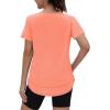 imageWomens Workout Tops Short Sleeve Shirts with Sun Protection UPF 50 Quick Dry Outfits for Hiking Running S3XL22 Light Orange