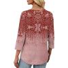 imageXIEERDUO Womens 34 Sleeve Tops 2025 VNeck Casual Pleated Shirts Blouses Beach Vacation Fall Fashion Clothes OutfitsFburgundy Floral
