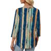 imageXIEERDUO Womens 34 Sleeve Tops 2025 VNeck Casual Pleated Shirts Blouses Beach Vacation Fall Fashion Clothes OutfitsFcolor Streak
