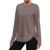 imageXIEERDUO Womens Workout Tops Long Sleeve Quick Dry UPF 50 Sun Protection Shirts for Hiking Running S3XL16 Brown