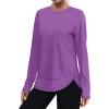 imageXIEERDUO Womens Workout Tops Long Sleeve Quick Dry UPF 50 Sun Protection Shirts for Hiking Running S3XL18 Bright Purple