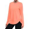 imageXIEERDUO Womens Workout Tops Long Sleeve Quick Dry UPF 50 Sun Protection Shirts for Hiking Running S3XL20 Light Orange