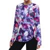imageXIEERDUO Womens Workout Tops Long Sleeve Quick Dry UPF 50 Sun Protection Shirts for Hiking Running S3XL21 Tie Dye Purple Floral