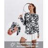 imageXIEERDUO Womens Workout Tops Long Sleeve Quick Dry UPF 50 Sun Protection Shirts for Hiking Running S3XL22 Black White Floral