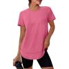 imageWomens Workout Tops Short Sleeve Shirts with Sun Protection UPF 50 Quick Dry Outfits for Hiking Running S3XL08 Watermelon Red