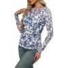 imageXIEERDUO Womens Sexy Sheer Long Sleeve Tops Crew Neck Mesh Ruched Going Out Shirts Blouse Date Night OutfitsZ Print Blue