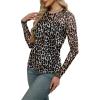 imageXIEERDUO Womens Sexy Sheer Long Sleeve Tops Crew Neck Mesh Ruched Going Out Shirts Blouse Date Night OutfitsZ Print Leopard