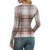 imageXIEERDUO Womens Sexy Sheer Long Sleeve Tops Crew Neck Mesh Ruched Going Out Shirts Blouse Date Night OutfitsZ Print Plaid