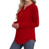 imageXIEERDUO 34 Length Sleeve Tops for Women Business Casual Blouses Slit Side Shirts Blouses Summer Fashion Clothes 2026Ared