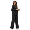 imageXIEERDUO Womens 2 Piece Lounge Sets Side Slit Outfits Wide Leg Tracksuit Comfy Loungewear Fashion Sweatsuit S3XLA Black