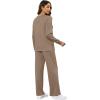 imageXIEERDUO Womens 2 Piece Lounge Sets Side Slit Outfits Wide Leg Tracksuit Comfy Loungewear Fashion Sweatsuit S3XLA Khaki