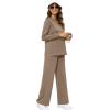 imageXIEERDUO Womens 2 Piece Lounge Sets Side Slit Outfits Wide Leg Tracksuit Comfy Loungewear Fashion Sweatsuit S3XLA Khaki