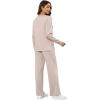 imageXIEERDUO Womens 2 Piece Lounge Sets Side Slit Outfits Wide Leg Tracksuit Comfy Loungewear Fashion Sweatsuit S3XLApricot