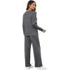imageXIEERDUO Womens 2 Piece Lounge Sets Side Slit Outfits Wide Leg Tracksuit Comfy Loungewear Fashion Sweatsuit S3XLB Dark Grey
