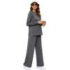 imageXIEERDUO Womens 2 Piece Lounge Sets Side Slit Outfits Wide Leg Tracksuit Comfy Loungewear Fashion Sweatsuit S3XLB Dark Grey