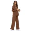 imageXIEERDUO Womens 2 Piece Lounge Sets Side Slit Outfits Wide Leg Tracksuit Comfy Loungewear Fashion Sweatsuit S3XLBrown