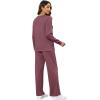 imageXIEERDUO Womens 2 Piece Lounge Sets Side Slit Outfits Wide Leg Tracksuit Comfy Loungewear Fashion Sweatsuit S3XLCoral