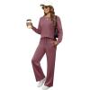 imageXIEERDUO Womens 2 Piece Lounge Sets Side Slit Outfits Wide Leg Tracksuit Comfy Loungewear Fashion Sweatsuit S3XLCoral