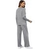 imageXIEERDUO Womens 2 Piece Lounge Sets Side Slit Outfits Wide Leg Tracksuit Comfy Loungewear Fashion Sweatsuit S3XLGrey