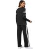 imageXIEERDUO Womens 2 Piece Lounge Sets Side Slit Outfits Wide Leg Tracksuit Comfy Loungewear Fashion Sweatsuit S3XLZ Black White