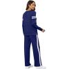 imageXIEERDUO Womens 2 Piece Lounge Sets Side Slit Outfits Wide Leg Tracksuit Comfy Loungewear Fashion Sweatsuit S3XLZ Navy White