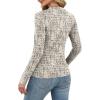 imageXIEERDUO Womens Long Sleeve Thermal Shirt Fleece Mock Neck Tops 2025 Fashion Slim FitFbeige Print