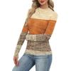 imageXIEERDUO Womens Long Sleeve Thermal Shirt Fleece Mock Neck Tops 2025 Fashion Slim FitFcolor Block