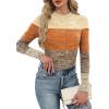 imageXIEERDUO Womens Long Sleeve Thermal Shirt Fleece Mock Neck Tops 2025 Fashion Slim FitFcolor Block