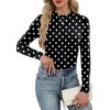 imageXIEERDUO Womens Long Sleeve Thermal Shirt Fleece Mock Neck Tops 2025 Fashion Slim FitFdots