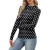imageXIEERDUO Womens Long Sleeve Thermal Shirt Fleece Mock Neck Tops 2025 Fashion Slim FitFdots