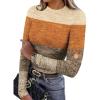imageXIEERDUO Womens Long Sleeve Thermal Shirt Fleece Mock Neck Tops 2025 Fashion Slim FitFcolor Block