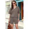 imageXIEERDUO Lounge Sets for Women Shorts Lightweight Summer Pajamas Set Sleepwear 2 Piece Sets Airport Vacation OutfitsCoffee