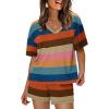 imageXIEERDUO Lounge Sets for Women Shorts Lightweight Summer Pajamas Set Sleepwear 2 Piece Sets Airport Vacation OutfitsColorful Stripe 2